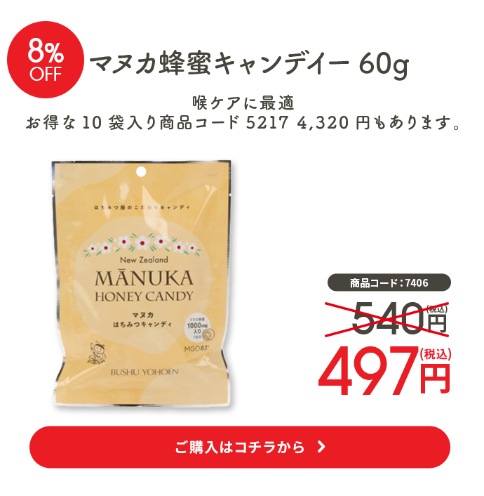 マヌカ蜂蜜キャンデイー60g